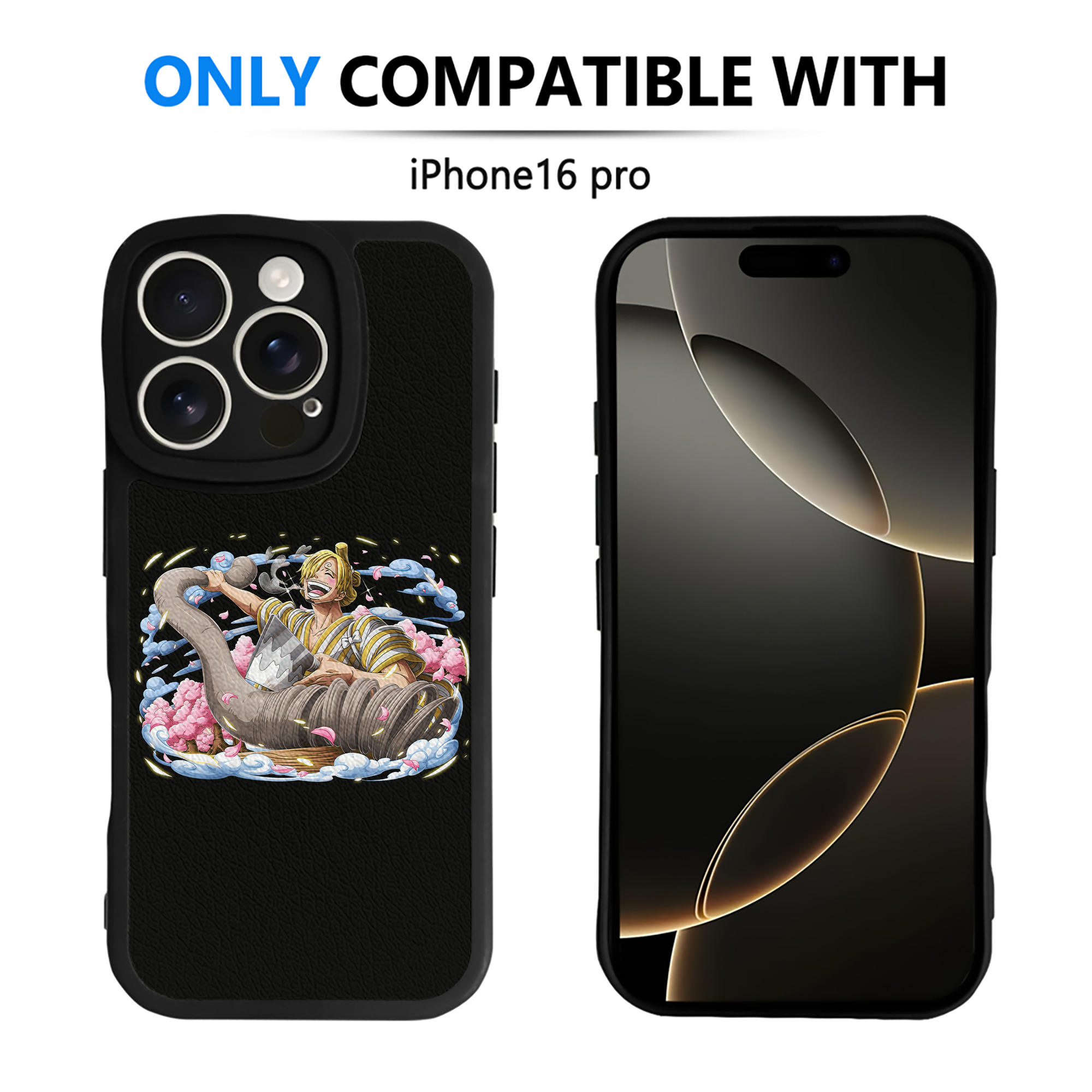 （画像用） ワンピース サンジ ONE PIECE Sanji 【iPhone 16シリーズ対応】シリコンスマホケース（レザー調） 材質：シリコン